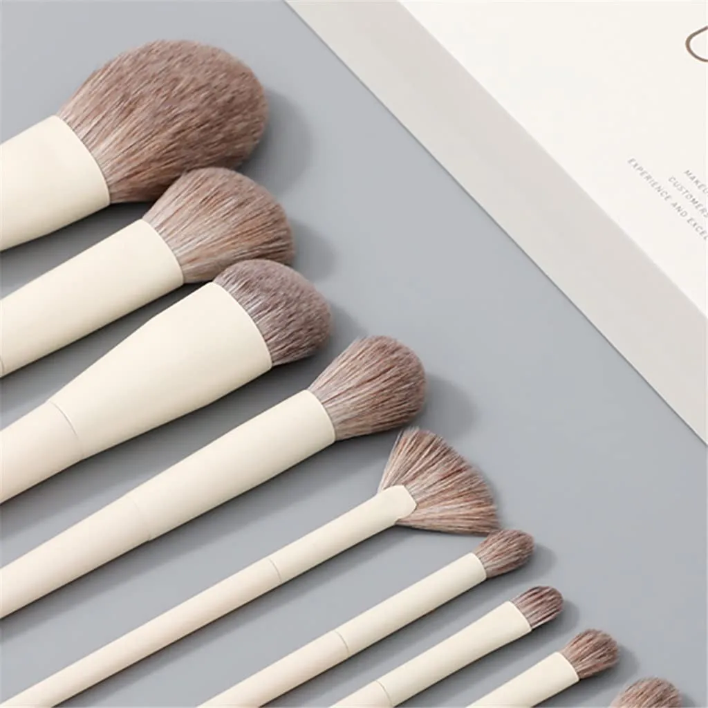10 Soft White Loose Powder Makeup Brush Set Foundation Powder Eye Shadow Eyebrow Highlight Beauty Tool