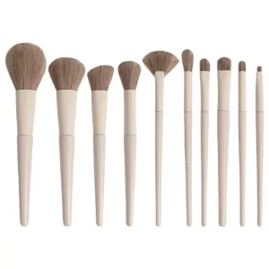 10 Soft White Loose Powder Makeup Brush Set Foundation Powder Eye Shadow Eyebrow Highlight Beauty Tool