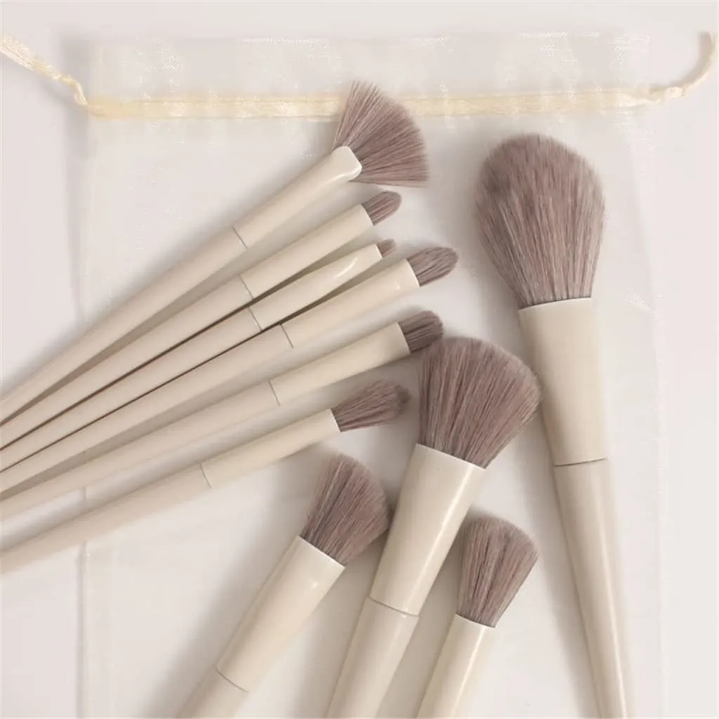 10 Soft White Loose Powder Makeup Brush Set Foundation Powder Eye Shadow Eyebrow Highlight Beauty Tool