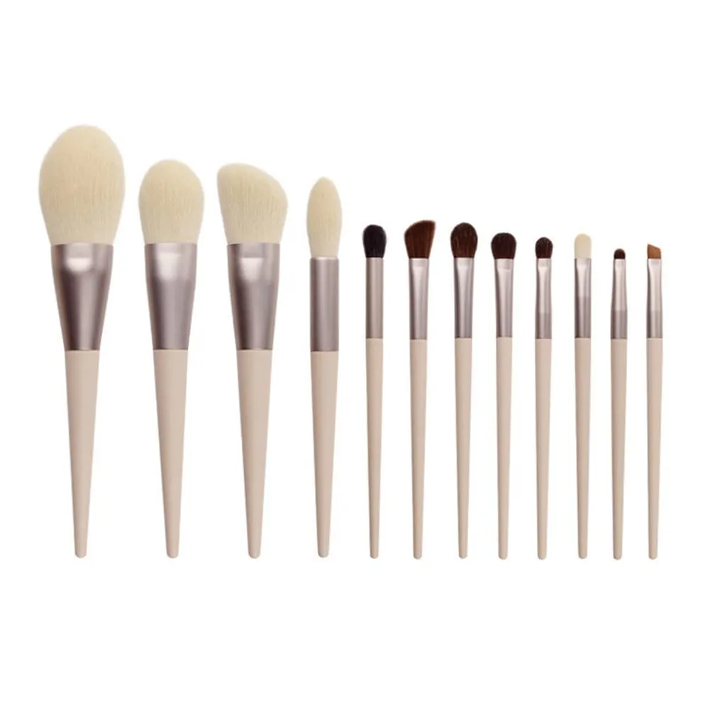 12 Pcs Morandi makeup brush set soft-bristled facial mask brush makeup brush contouring eye shadow loose powder blush concealer brush ?
