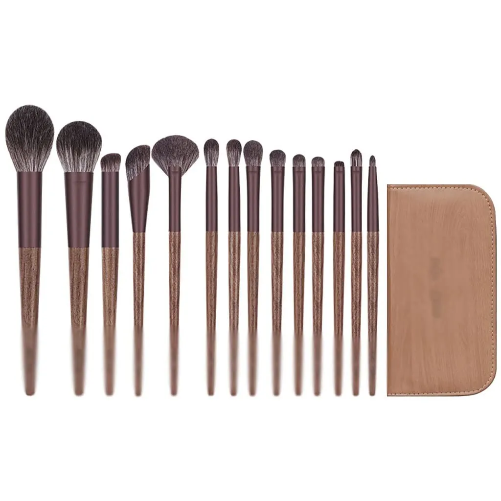 14 Brushes Set Complete Makeup Brush Set for Face Finishing Loose Powder Brush Blush Eye Shadow Brush