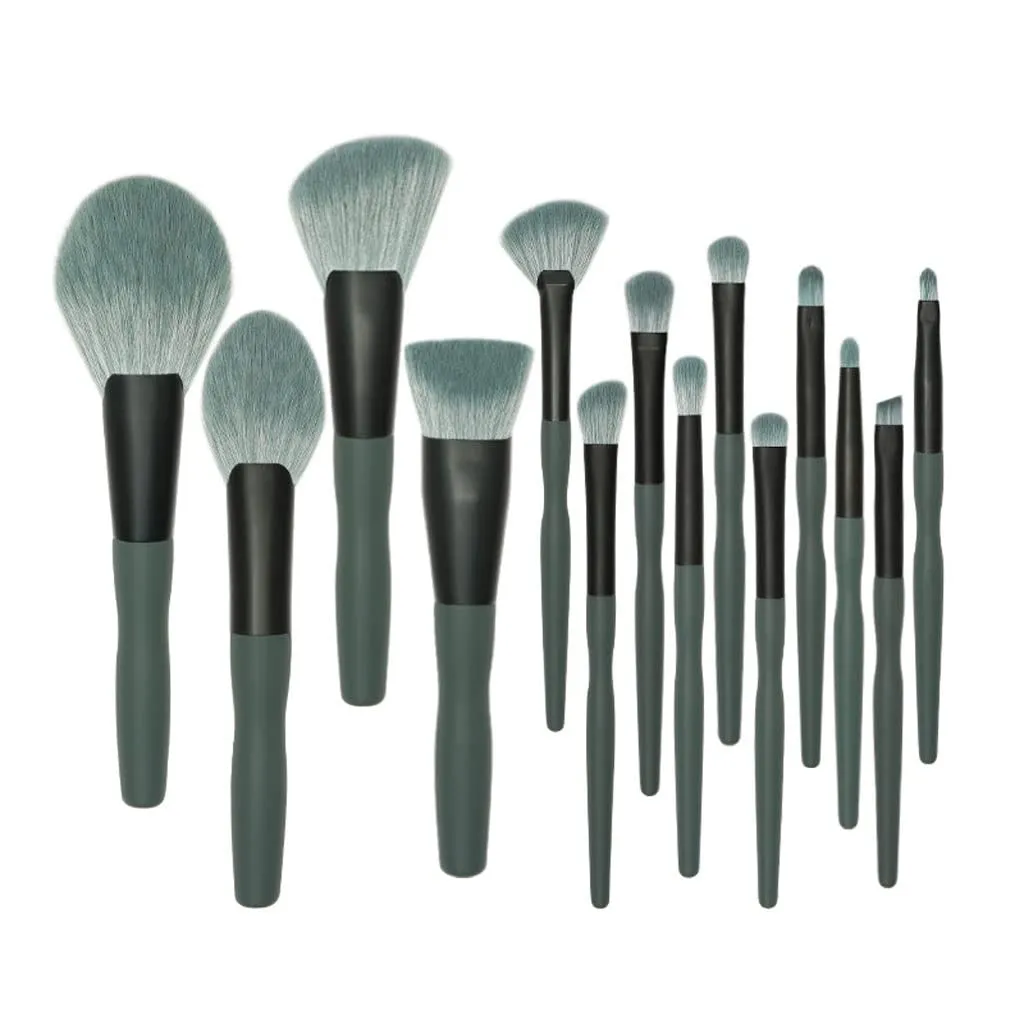 14pc Makeup Brush Set Full Set Large Fan Shaped Loose Powder Brush Beauty Tools Eye Shadow Brushes