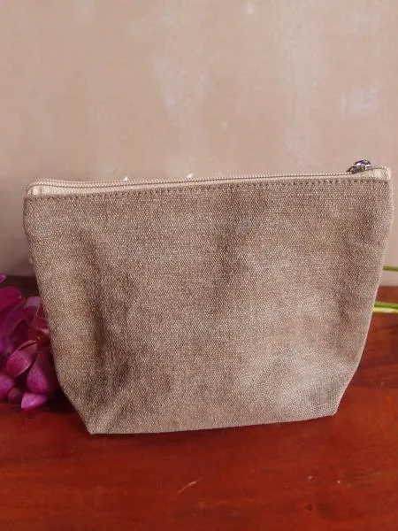 180 ct Eco Friendly Zippered Canvas Pouch Cosmetic Bag Large - By Case