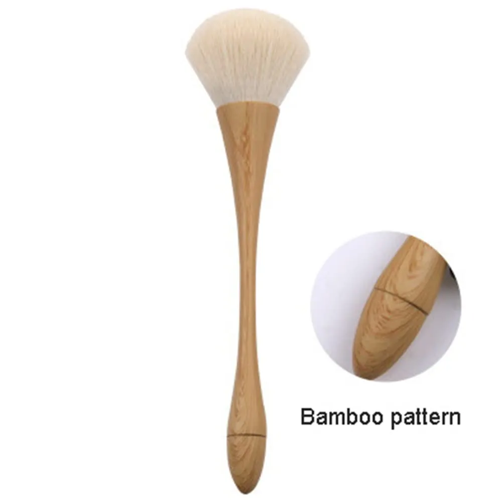 1PCS Goblet Wood Grain Small Waist Makeup Brush Loose Powder Brush Blush Multi-Function Bamboo Pattern Soft Elastic Beauty Tool Single Nail Powder Brush Wood Grain Brush (Bamboo pattern)