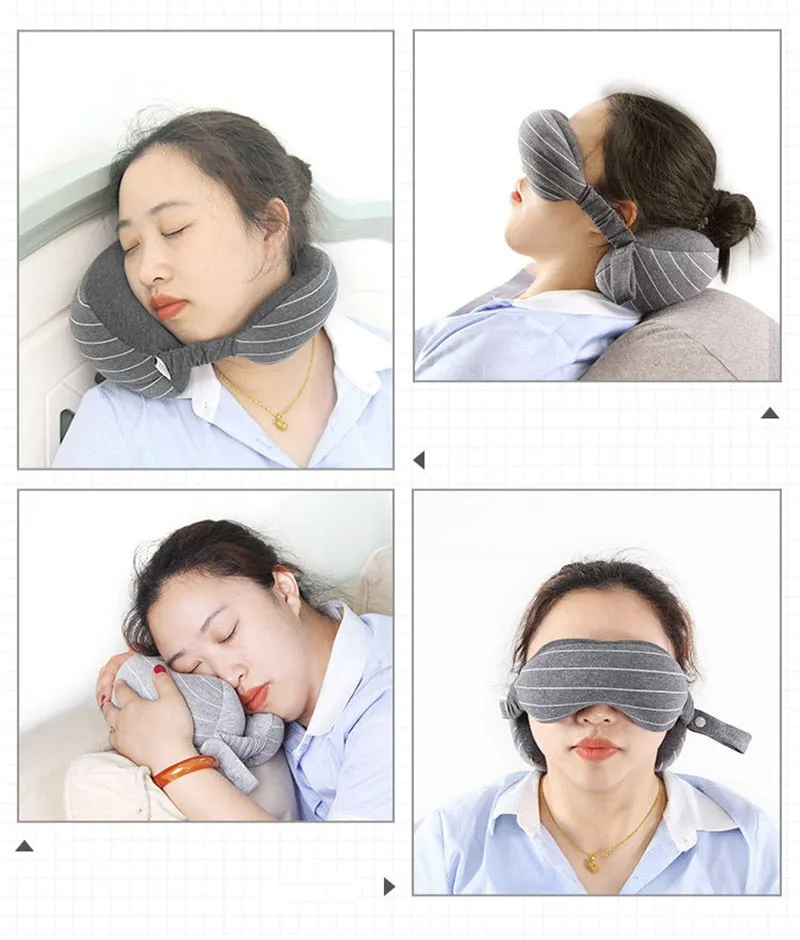 2 in 1 Travel Pillow with Eye Mask | Neck Pillow Sleep Mask