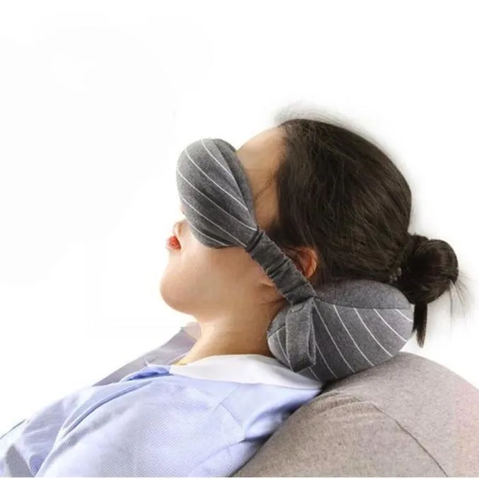 2 in 1 Travel Pillow with Eye Mask | Neck Pillow Sleep Mask