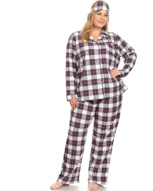 3 Piece Pajama Set | Purple/White