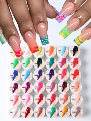 36 Bottles Multicolored Nail Art Gel - Soak Off UV/LED