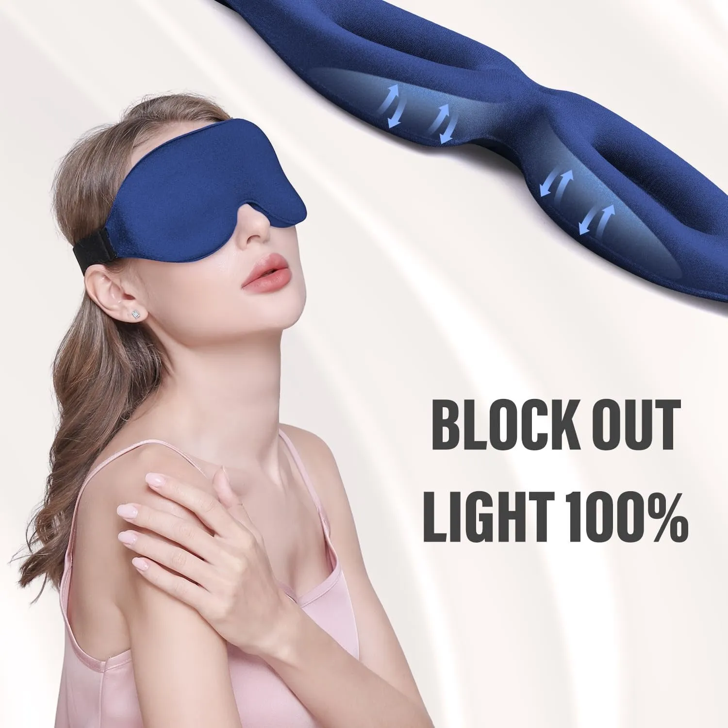 3D Sleeping Eye Mask, Soft Breathable Eye Cover for Women Men, Relaxing Zero Pressure Night Blindfold(Bulk 3 Sets)