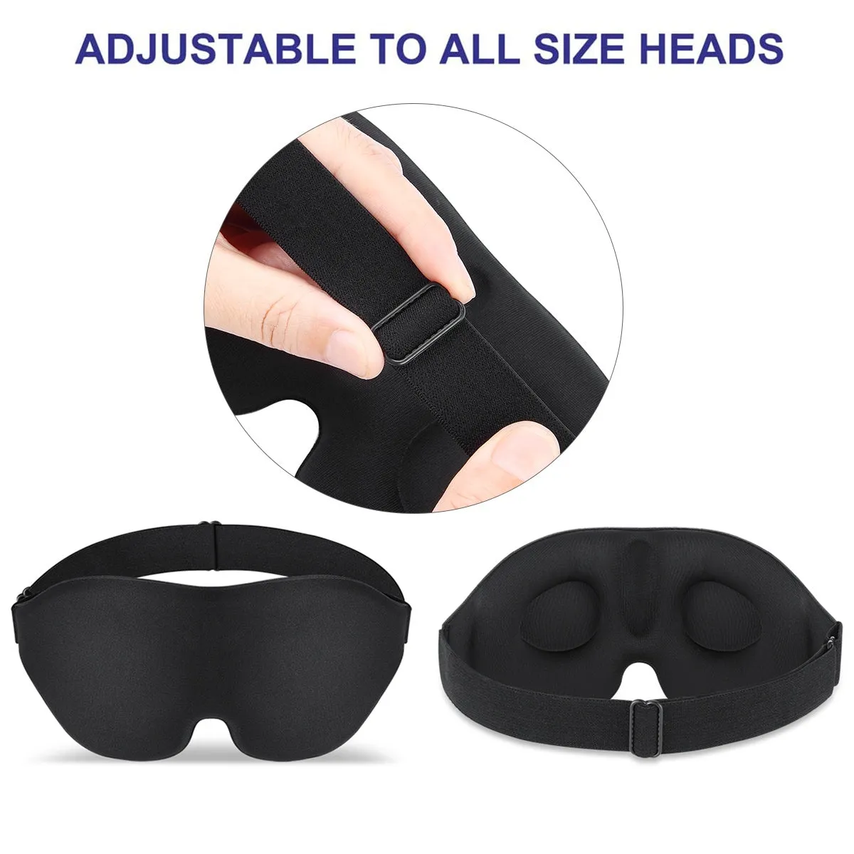 3D Sleeping Eye Mask, Soft Breathable Eye Cover for Women Men, Relaxing Zero Pressure Night Blindfold(Bulk 3 Sets)