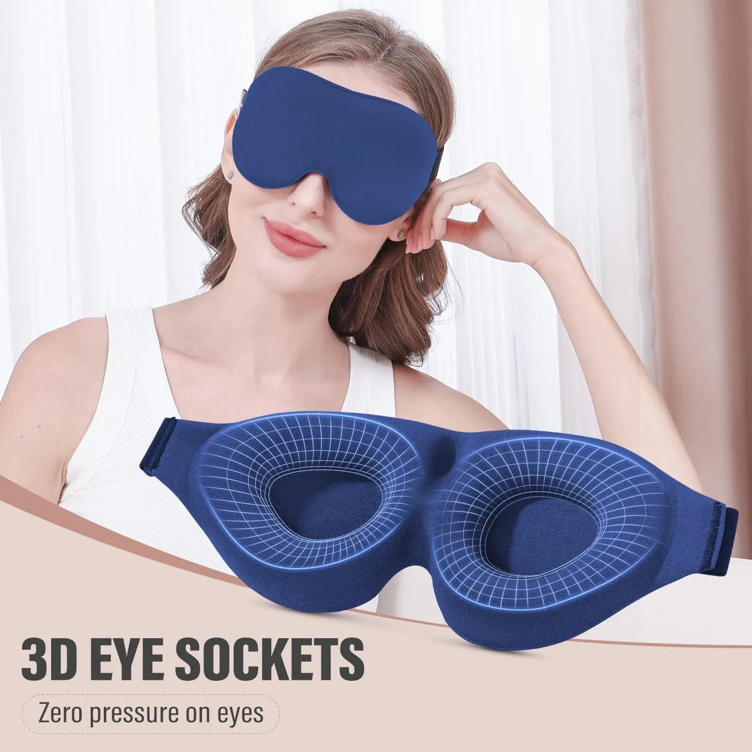 3D Sleeping Eye Mask, Soft Breathable Eye Cover for Women Men, Relaxing Zero Pressure Night Blindfold(Bulk 3 Sets)