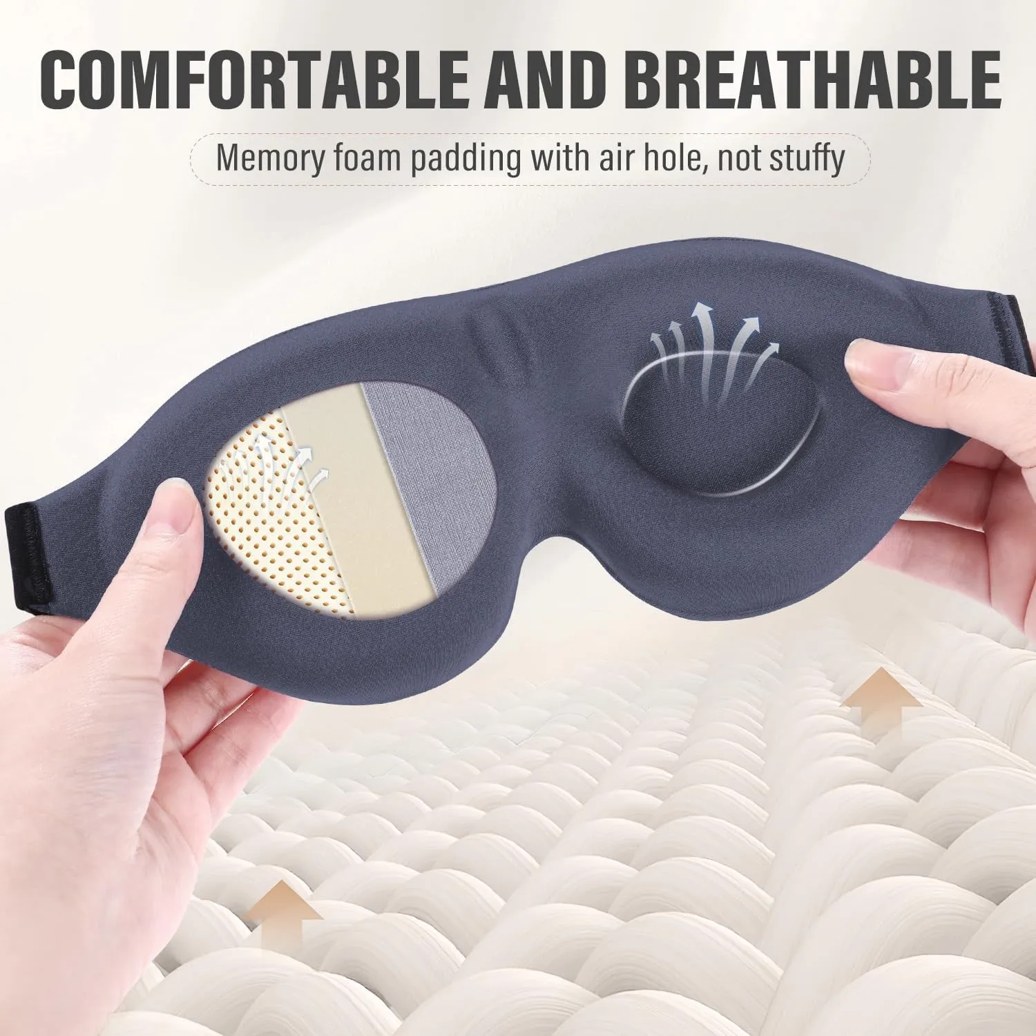 3D Sleeping Eye Mask, Soft Breathable Eye Cover for Women Men, Relaxing Zero Pressure Night Blindfold(Bulk 3 Sets)