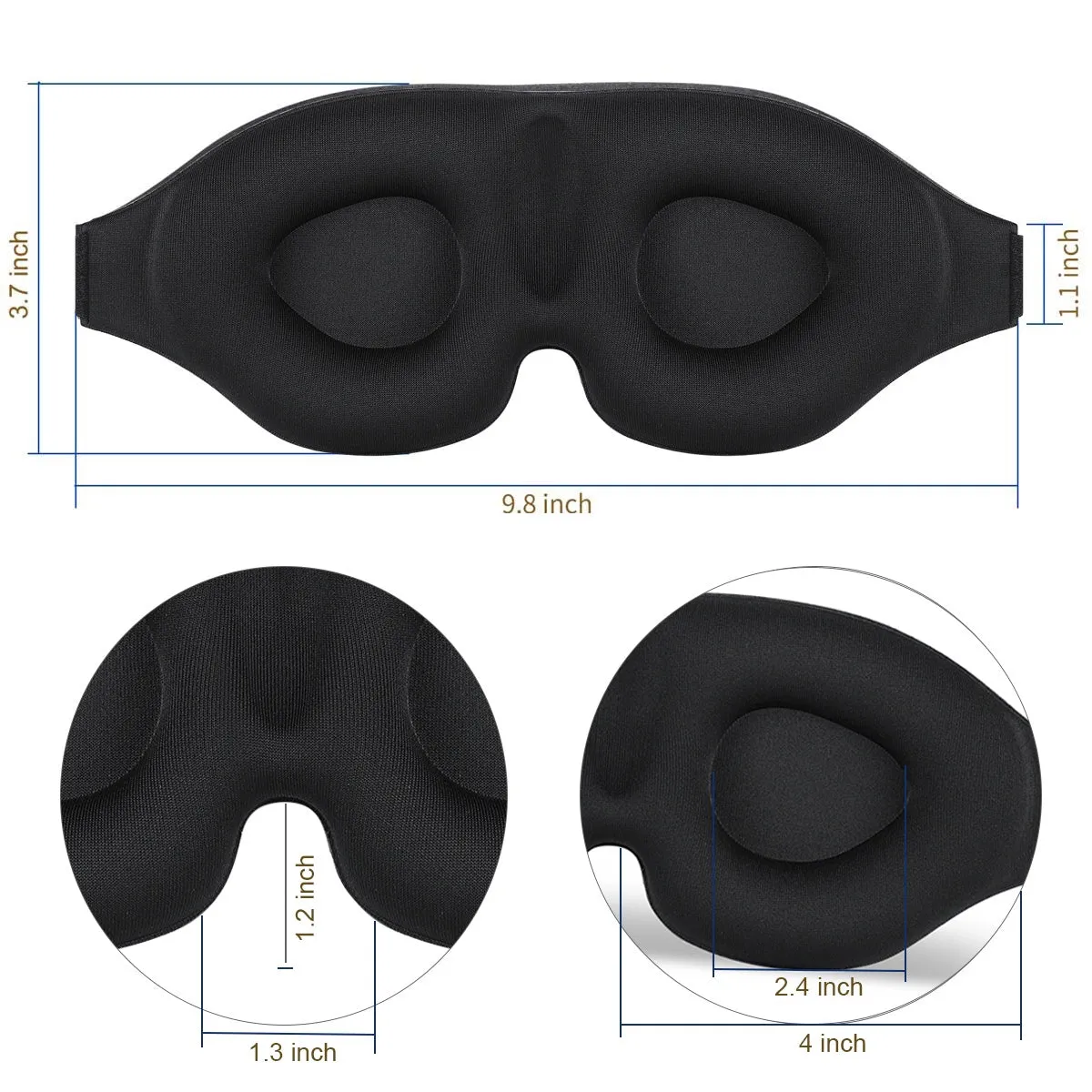 3D Sleeping Eye Mask, Soft Breathable Eye Cover for Women Men, Relaxing Zero Pressure Night Blindfold(Bulk 3 Sets)