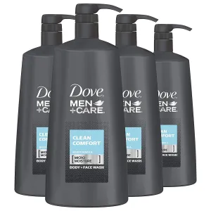 4-Pack: Dove Men Care Body and Face Wash