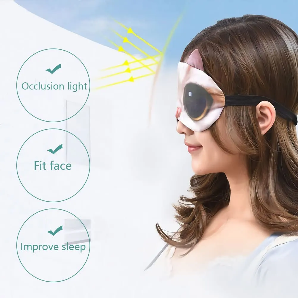 4pcs Cute Sleep Blindfold, Lightweight Soft Cartoon Cat Eye Mask Animal Eyepatch Breathable Eyeshades for Sleeping with Elastic Strap for Women Kids Travel Rest Sleep