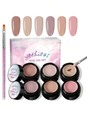6pcs Set Solid Gel Cream Nail Polish