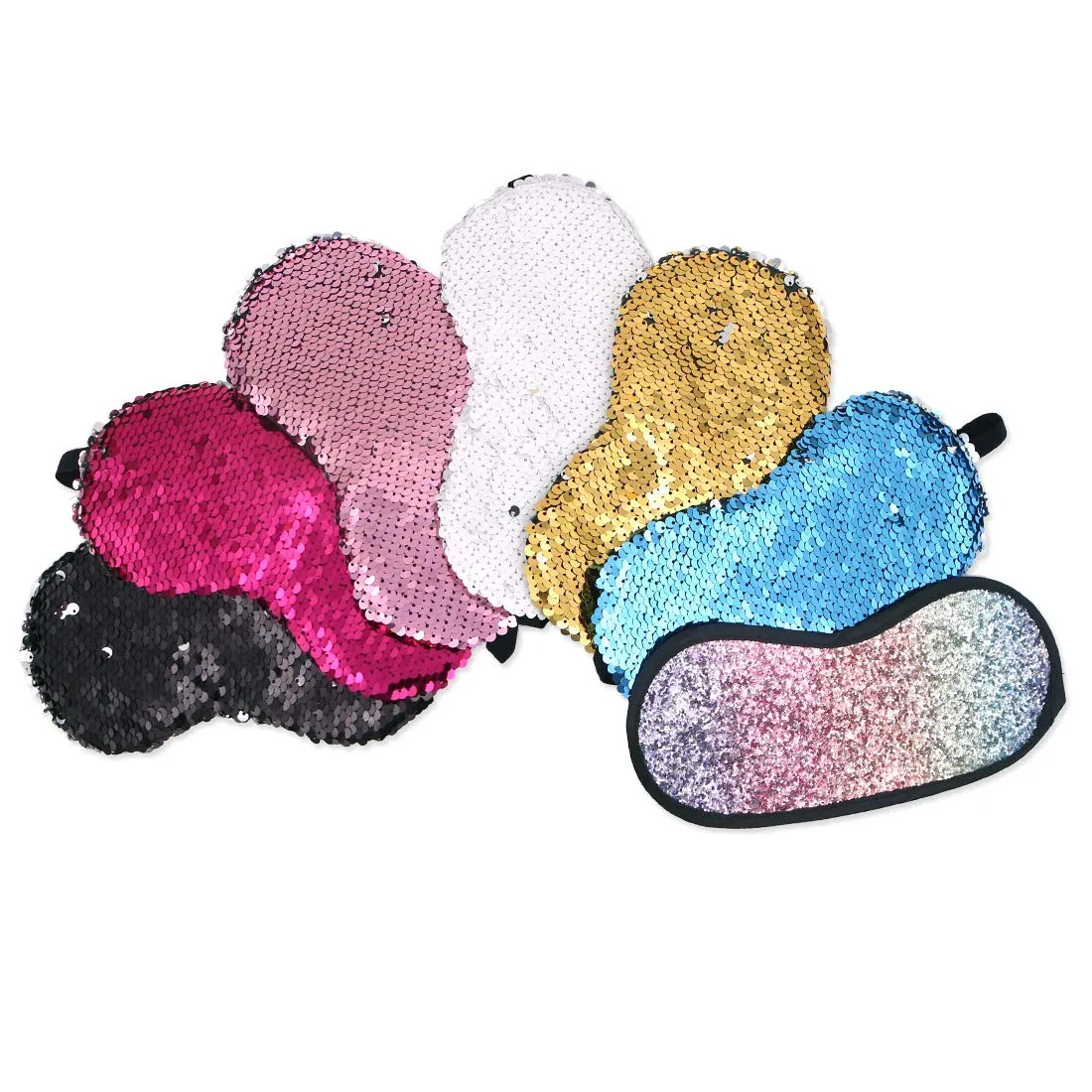 7 Pcs Sequin Sleep Eye Mask Glitter Sequins Sleeping Mask Eyeshade Eyepatch Sleep Eye Cover for Napping Rest Pajamas Party Travel