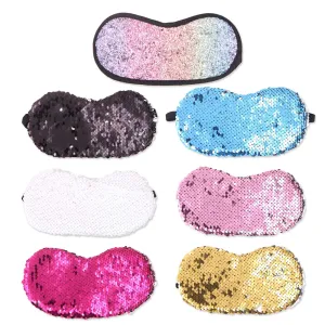 7 Pcs Sequin Sleep Eye Mask Glitter Sequins Sleeping Mask Eyeshade Eyepatch Sleep Eye Cover for Napping Rest Pajamas Party Travel