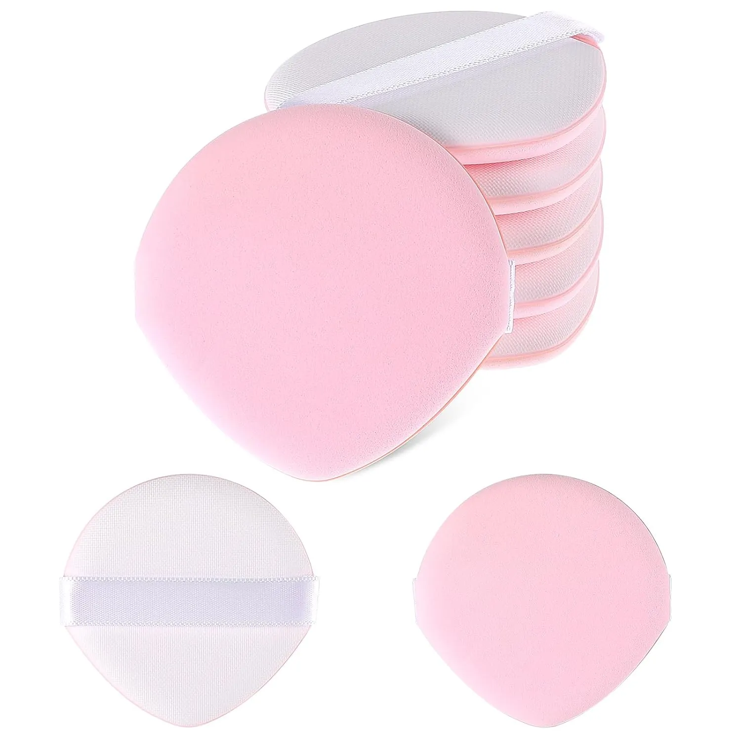8 Pieces Cushion Puff, Pink Foundation Puff Reusable Cushion Make up Puffs Sponge Korean Flat Makeup Sponges Setting Powder Puffs Makeup Cushions for Liquid Foundation Concealer Cream Powder