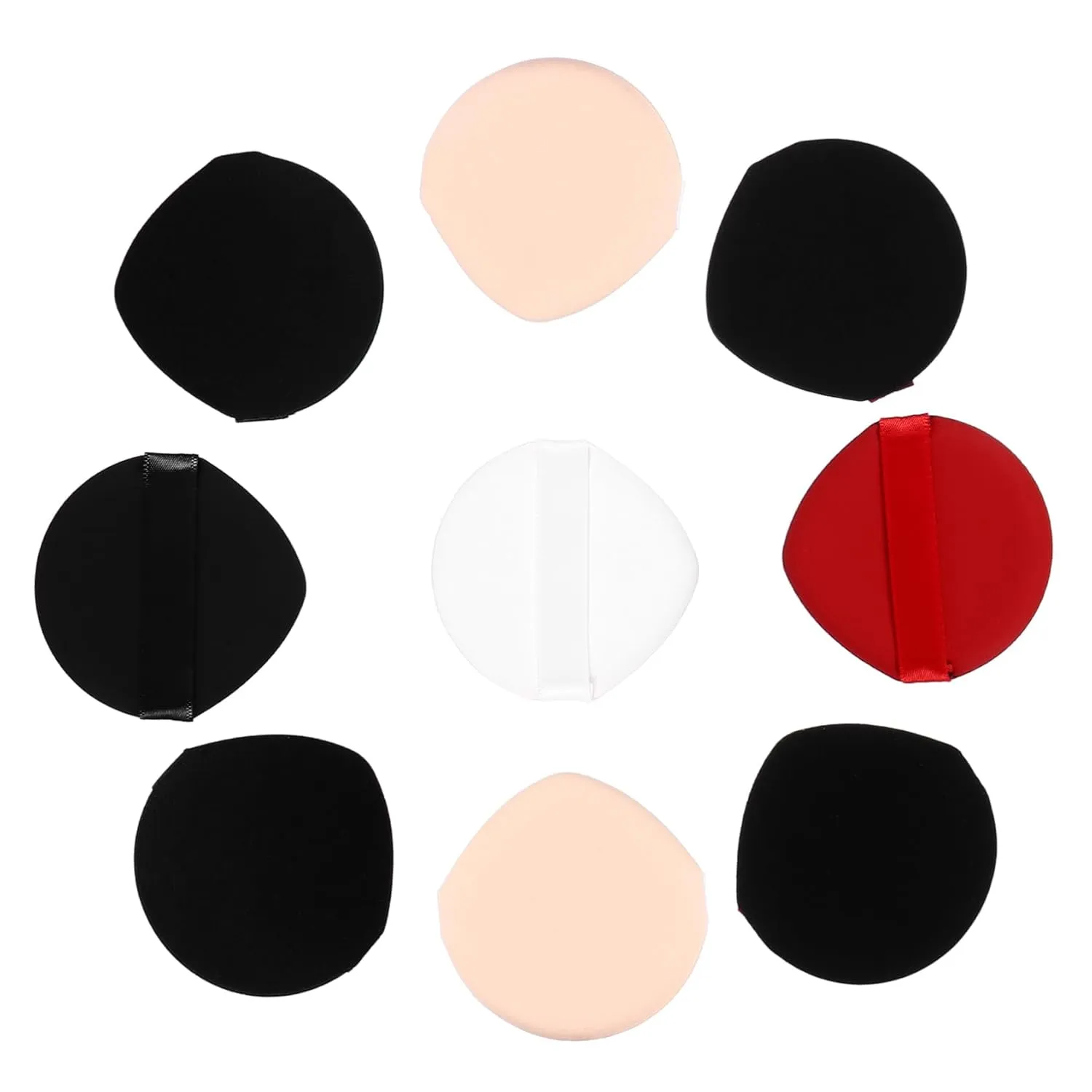 9pcs Portable Loose Powder Puff Strap Lightweight Makeup Applicators for Women for Natural and Care