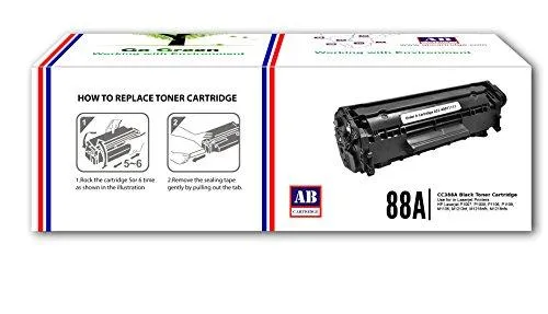 AB 88A Black Toner Cartridge CC388A Compatible for HP LaserJet - P1007, P1008, P1106, P1108, M202, M202n, M202dw, M126nw, M128fn, M128fw, M226dw, M226dn, M1136, M1213nf, M1216nfh, M1218nfs