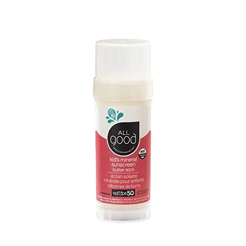 All Good Sunscreen - Baby & Kids Sunscreen Stick - Broad Spectrum Sunscreen SPF 50 for Face, Nose, Ears, Coral Reef Friendly, Water Resistant, Zinc Oxide, Coconut Oil, Beeswax, Vitamin E (2.75 oz)