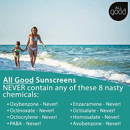 All Good Sunscreen - Baby & Kids Sunscreen Stick - Broad Spectrum Sunscreen SPF 50 for Face, Nose, Ears, Coral Reef Friendly, Water Resistant, Zinc Oxide, Coconut Oil, Beeswax, Vitamin E (2.75 oz)