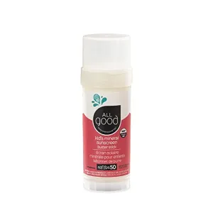 All Good Sunscreen - Baby & Kids Sunscreen Stick - Broad Spectrum Sunscreen SPF 50 for Face, Nose, Ears, Coral Reef Friendly, Water Resistant, Zinc Oxide, Coconut Oil, Beeswax, Vitamin E (2.75 oz)