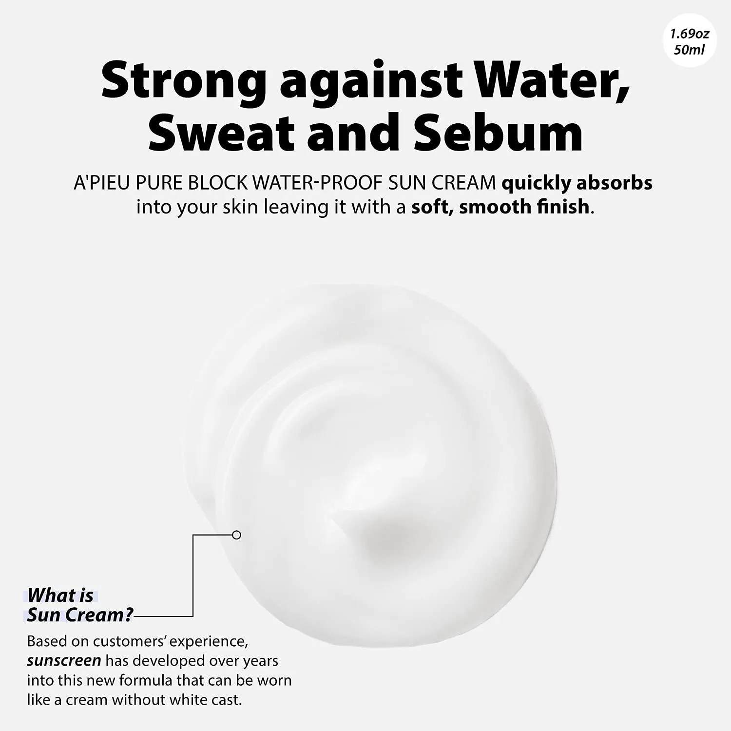 A'PIEU Pure Block Water Proof Sun Cream SPF 50  PA    واقي الشمس من ايبيو