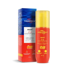 Aqualogica Detan  Dewy Sunscreen Spray SPF 50  PA     UVA/B Protection, Lightweight & Quick Absorbing, No White Cast