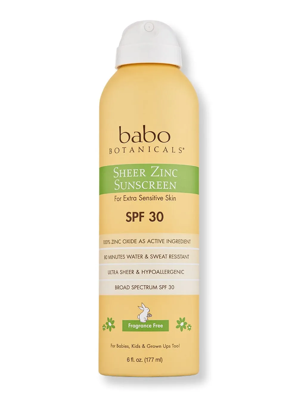 Babo Botanicals Sheer Zinc Continuous Spray Sunscreen SPF 30 6 oz