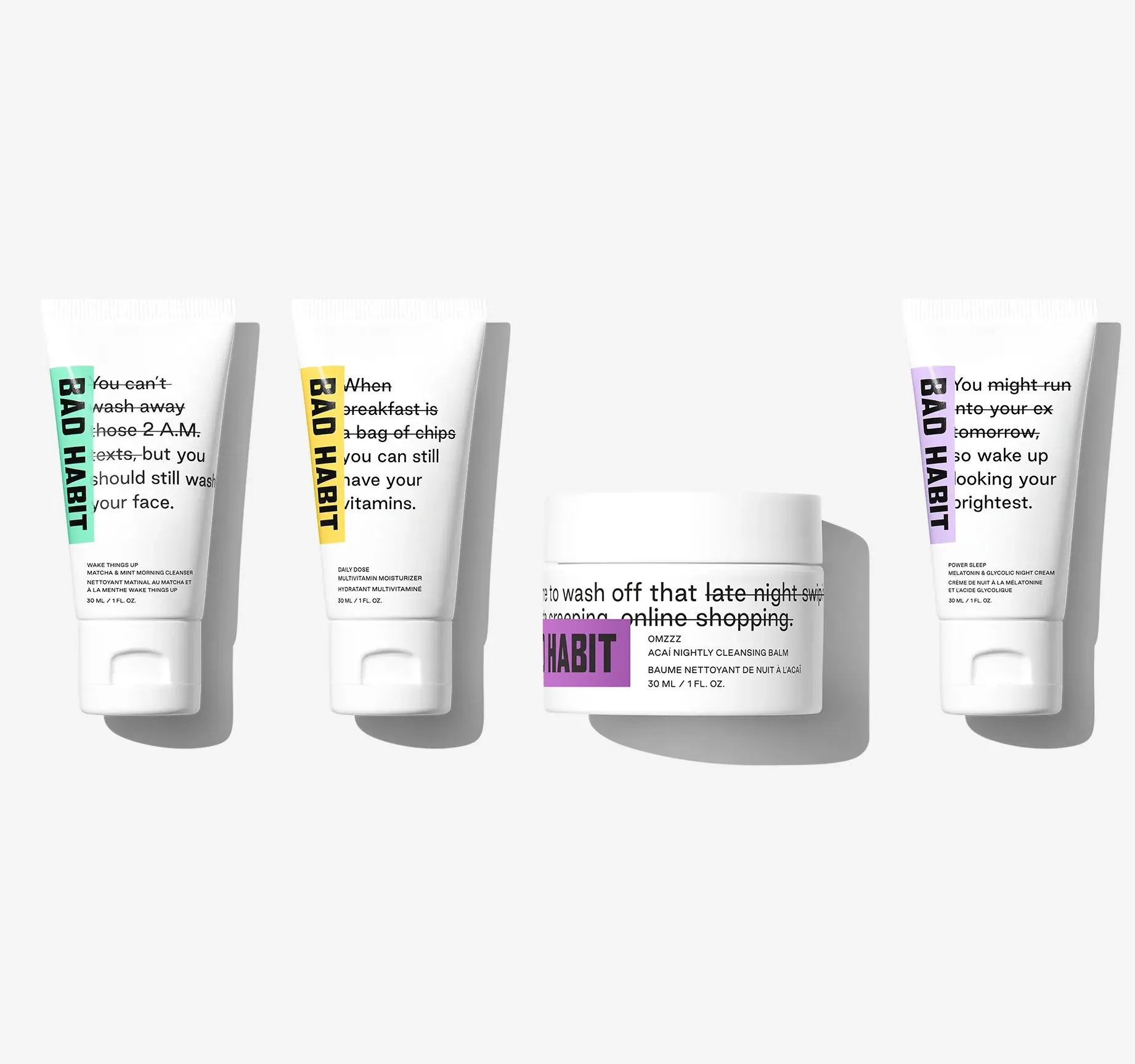 BAD HABIT Just Try Me 4 Skincare Essential مجموعة العناية بالبشرة