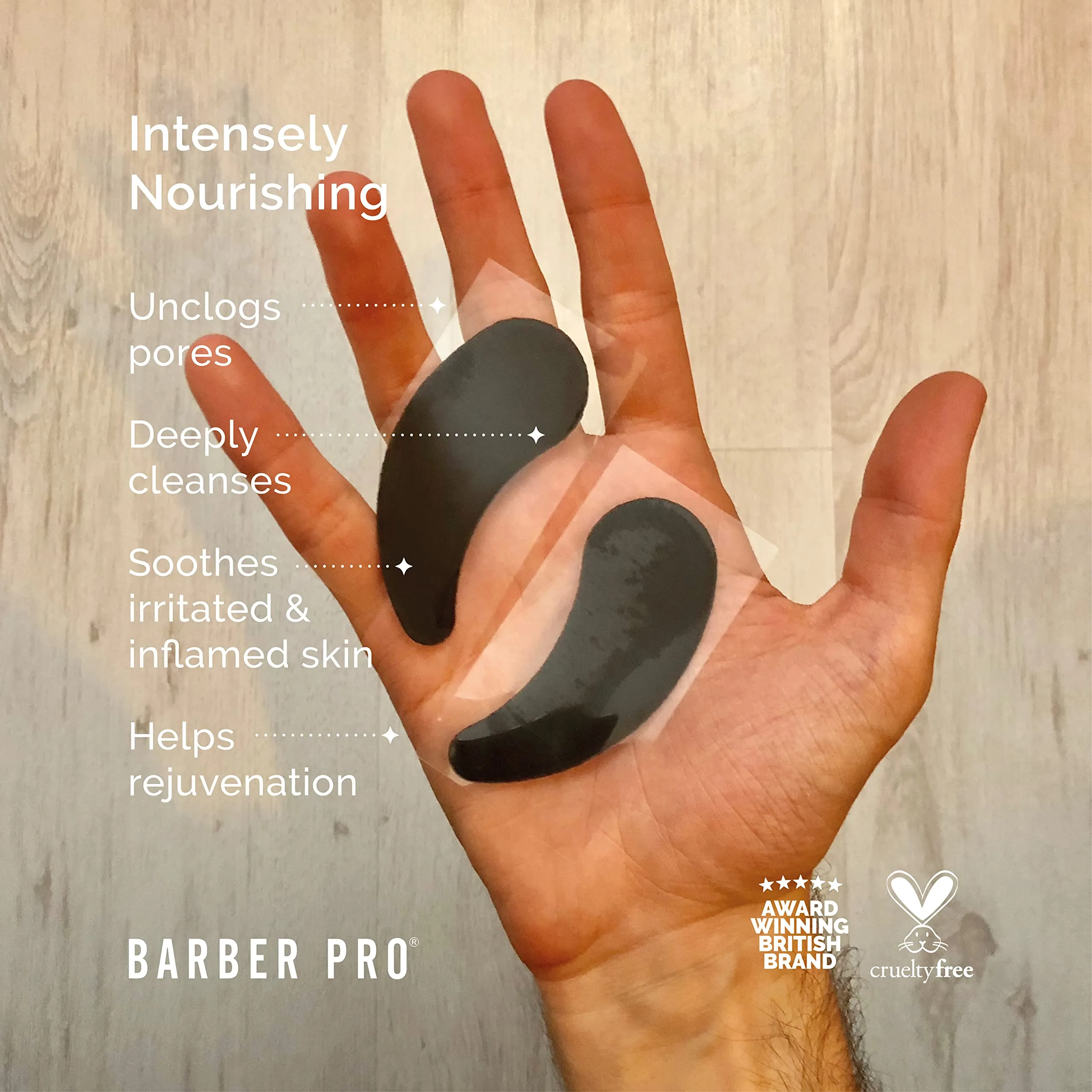 BARBER PRO Under Eye Mask for Men with Activated Charcoal & Volcanic Ash | 3 Applications | Anti-Aging, Cooling, Reduces Puffy Eyes | Under Eye Masks | Eye Masks for Puffy Eyes |