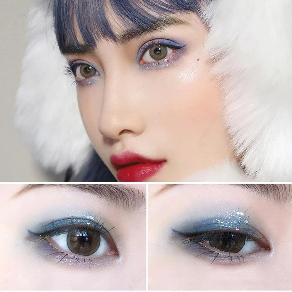 barenx Eyeshadow Palette 9 Color Eye Shadow Matte Glitter Professional Makeup Eye Shadow Powder Long Lasting Waterproof Cosmetic Eye Shadow Palette - Blue