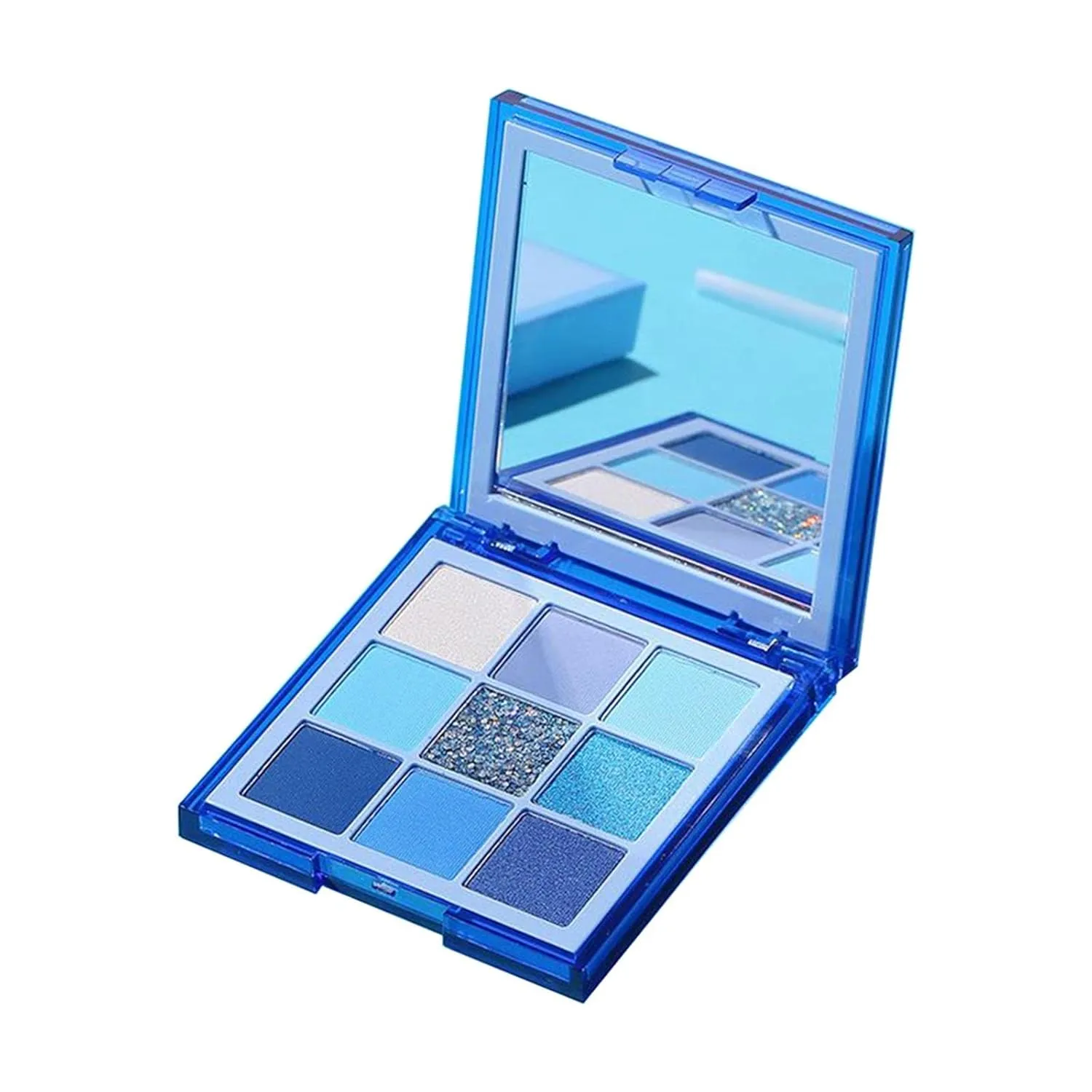 barenx Eyeshadow Palette 9 Color Eye Shadow Matte Glitter Professional Makeup Eye Shadow Powder Long Lasting Waterproof Cosmetic Eye Shadow Palette - Blue