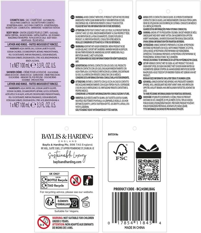 BAYLIS & HARDING BEAUTICOLOGY UNICORN BEAUTY BAG