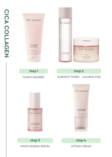 BE WANTS Bewants Neck Lifting & Firming Cream with Centella Asiatica | Vegan Hyaluronic Acid | Neck Firming Cream Tightening Lifting Sagging Skin with Gua Sha Roller | Korean Skincare | 1.7 fl oz