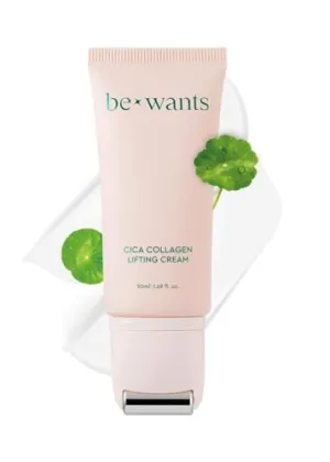 BE WANTS Bewants Neck Lifting & Firming Cream with Centella Asiatica | Vegan Hyaluronic Acid | Neck Firming Cream Tightening Lifting Sagging Skin with Gua Sha Roller | Korean Skincare | 1.7 fl oz