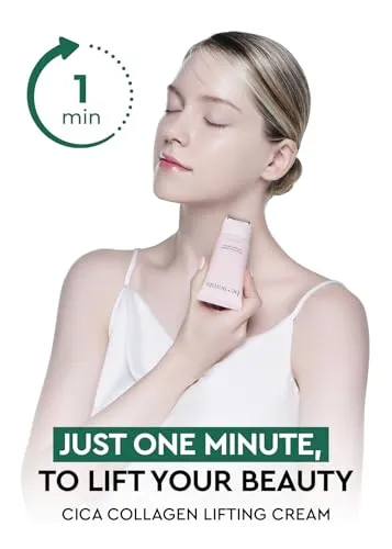 BE WANTS Bewants Neck Lifting & Firming Cream with Centella Asiatica | Vegan Hyaluronic Acid | Neck Firming Cream Tightening Lifting Sagging Skin with Gua Sha Roller | Korean Skincare | 1.7 fl oz