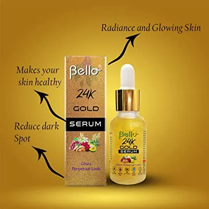 Bello 24K Gold Serum for Radiance & Glow, 30 ML