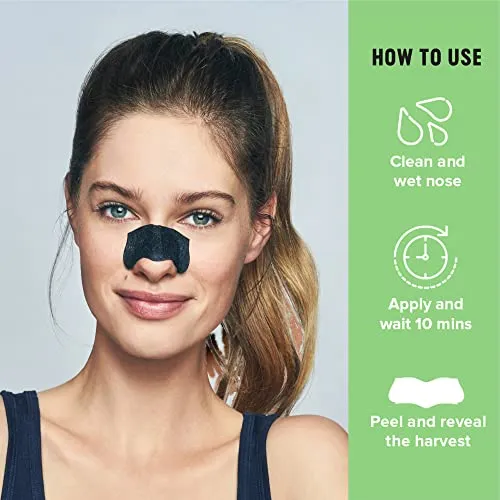 Biore Charcoal Blackhead Remover Pore Strips, Deep Cleansing Nose Strips for Removal and Unclogging, 3X Less Oil, 6 Count