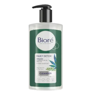 BIORE Daily Detox Organic Cannabis Sativa Seed Oil & Green Tea Extract Cleanser غسول البشرة