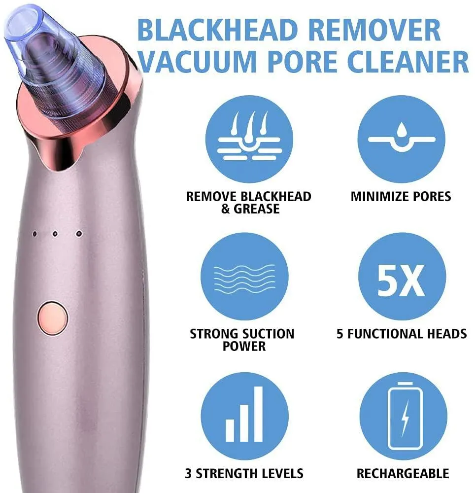Blackhead Pore Vacuum Cleaner Remover, Facial Pore Cleaner Electric with 2 in 1