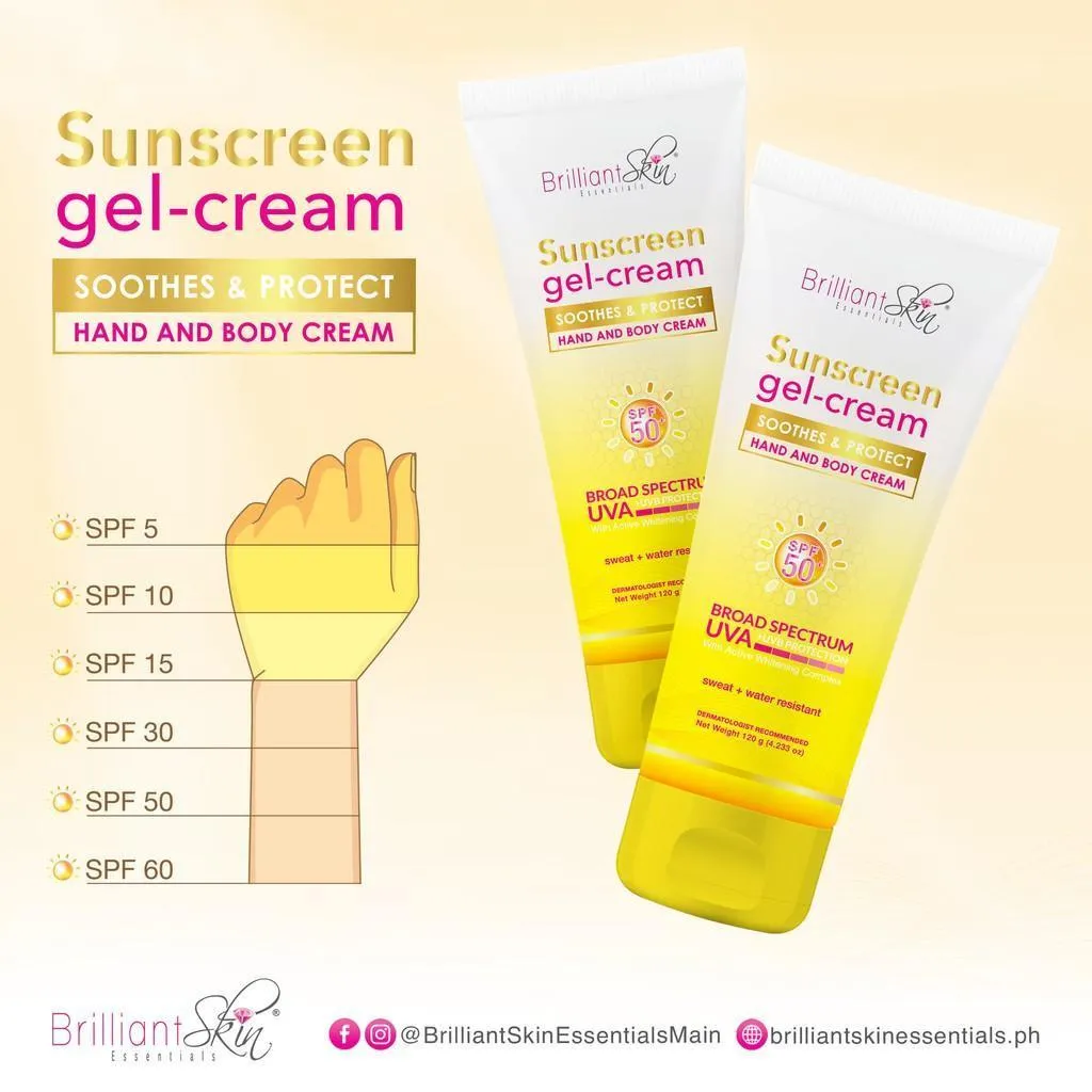 Brilliant Sunscreen gel-cream soothes & protect Hand and Body Cream - 120g