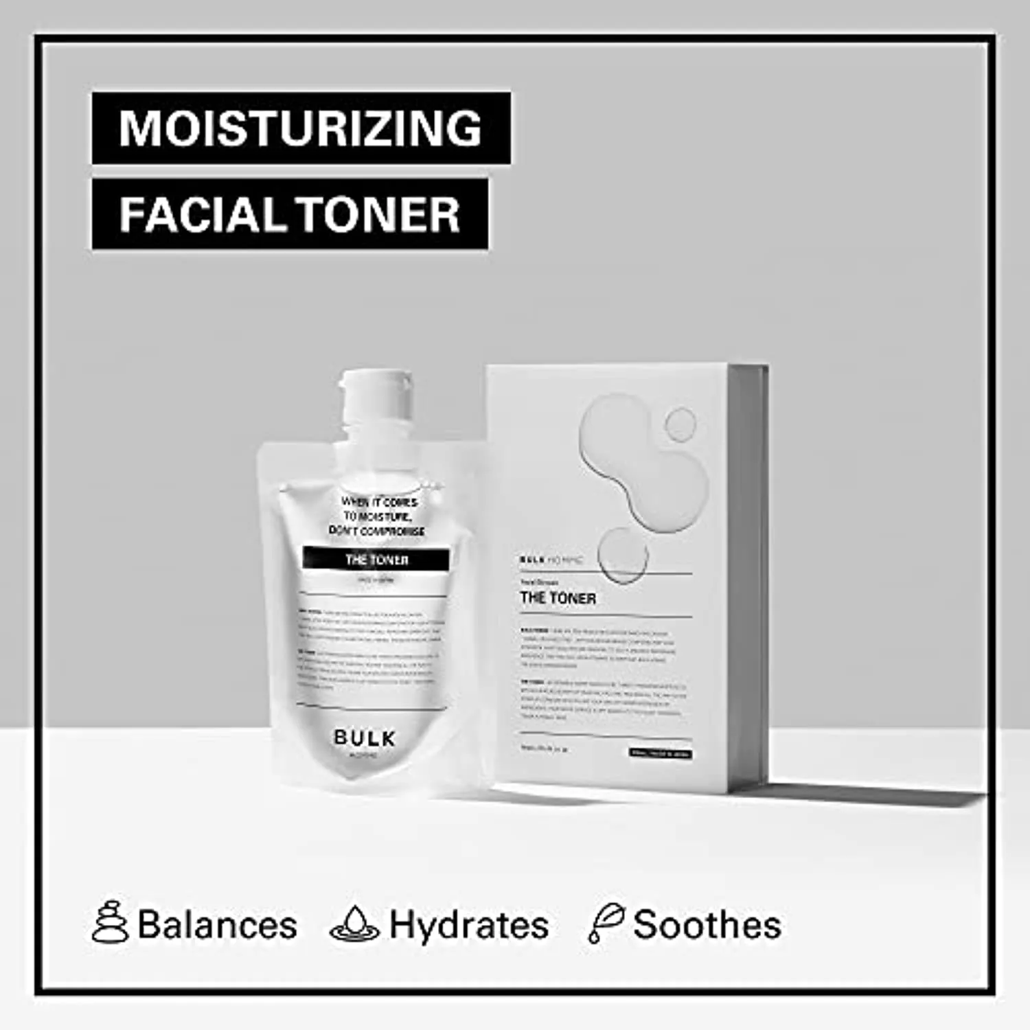BULK HOMME - The FACE WASH, The Toner & The Lotion | 3 Piece Men’s Skincare Kit | Daily Foam Cleanser, Pore Minimizing Toner & Moisturizer | Complete Face Care Routine | Luxury Facial Care for Men