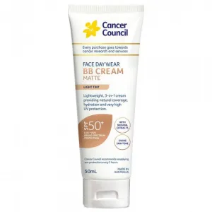 Cancer Council SPF 50  Face Day Wear BB Cream Matte Light Tint 50ml