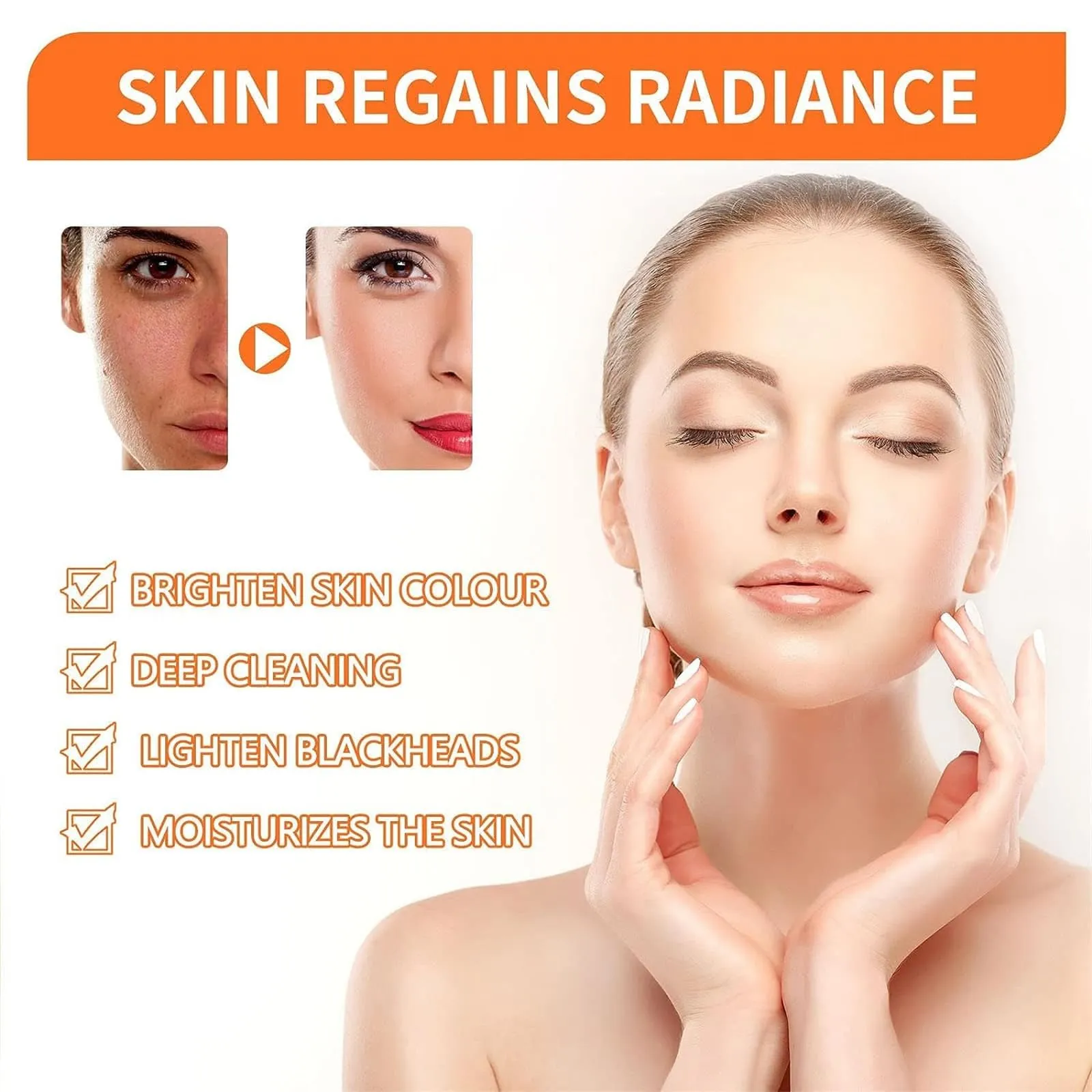 Carrot Foam Mask with Acid Complex Deep Bubble Cleaning Pore Cleansing , Blackhead removal, Exfoliation, Moisturizing (4gm x 12pcs Pack)