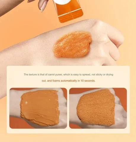 Carrot Foam Mask with Acid Complex Deep Bubble Cleaning Pore Cleansing , Blackhead removal, Exfoliation, Moisturizing (4gm x 12pcs Pack)