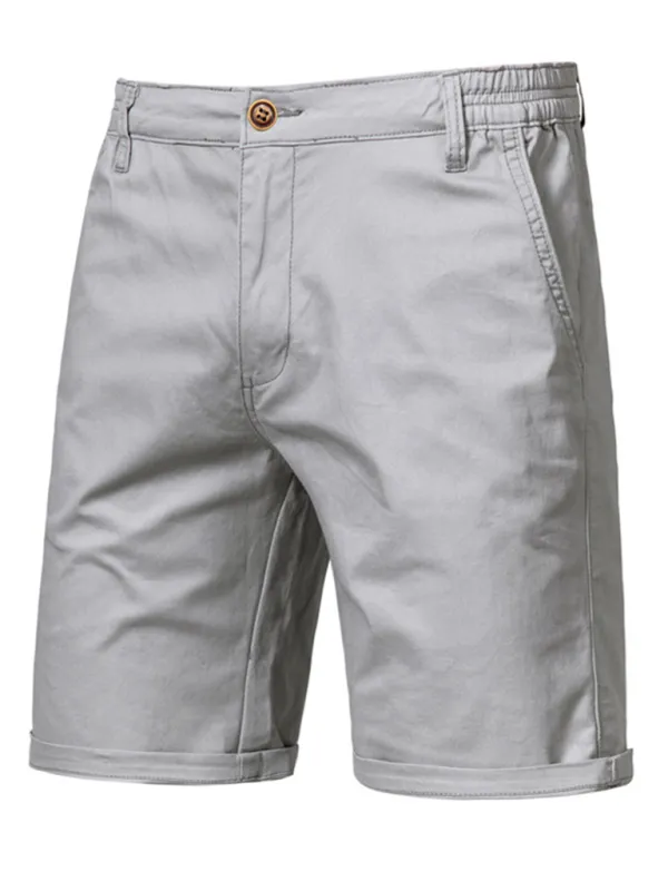 Casual Solid Colour Men’s Shorts with Pockets