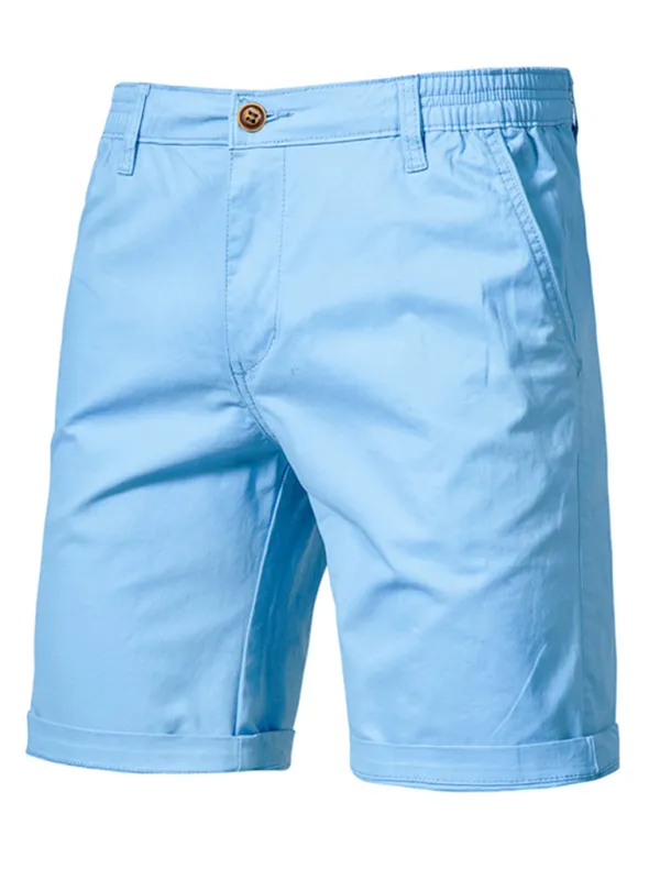 Casual Solid Colour Men’s Shorts with Pockets